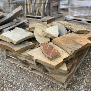 This durable and decorative flagstone comes in beautiful colors and patterns within each slab. Colors range from rust, tan, brown, and swatches of black; naturally adding depth and texture to the landscape.