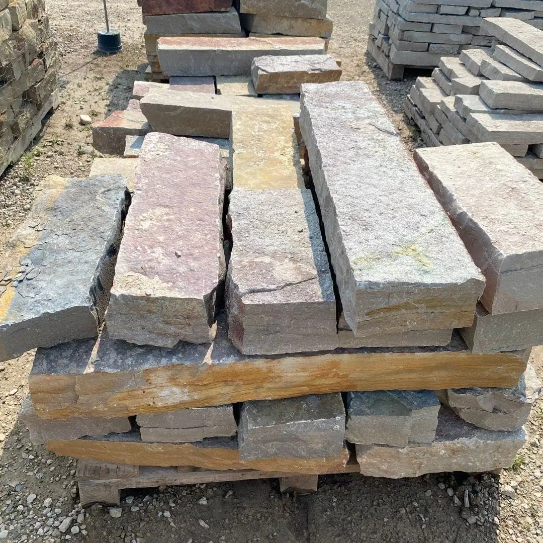 Stacked natural stone pavers at Whispering Hills Nursery.